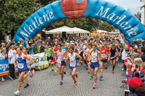 L'arrivo dopo 21 km di corsa. Foto Christian Stricker